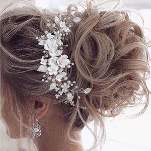 NEW Bridal Floral & Pearl Hair Piece